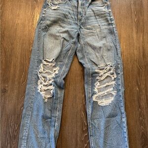 Womans Distressed Light Blue Jeans